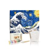 Tabdiko Sayılarla Boyama Seti 40 x 50 cm Tuval Şasesine Gerili Geceler Dalga
