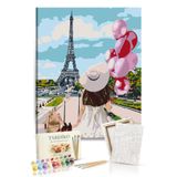 Tabdiko Sayılarla Boyama Seti 40 x 50 cm Tuval Şasesine Gerili Paristeki Balon