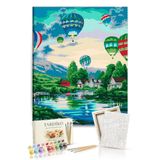Tabdiko Sayılarla Boyama Seti 40 x 50 cm Tuval Şasesine Gerili Uçan Balonlar