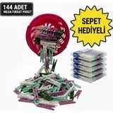 TABER 144 Adet Çamaşır Mandalı + Mandal Sepeti Hediyeli - Mega Fırsat Paketi - Paslanmaz Yaylı