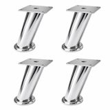 Tablalı Dereceli (4 Adet) Ayarlanabilir 12 Cm Krom Metal Baza Tv Ünitesi Koltuk Mobilya Ayağı (+2Cm)