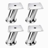 Tablalı Dereceli (4 Adet) Ayarlanabilir 8 Cm Krom Metal Baza Tv Ünitesi Koltuk Mobilya Ayağı (+2Cm)