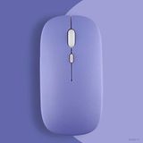 Tablet Ile Uyumlu Şarj Edilebilir Sessiz Mouse Bluetooth + 2.4Hz Wifi Kablosuz Mouse Fare Lavanta