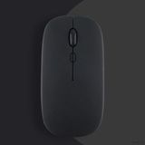 Tablet Ile Uyumlu Şarj Edilebilir Sessiz Mouse Bluetooth + 2.4Hz Wifi Kablosuz Mouse Fare Siyah