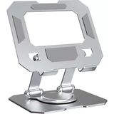 Tablet Standı 360 Derece Dönebilen Tablet Stand Katlanabilir Metal Tablet Tutucu Standı Tablet ve Telefon Tutucu Stant Tablet Tutucu Metal (Metalik Gri)