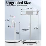 Tablet Standı Tutucu, Ayarlanabilir Telefon Standı, 360 Derece Döner, Alüminyum Alaşımlı Cradle Masaüstü Tutucu 4.7"-12.9" Ekran Telefonları Için (Gümüş)