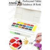 Tablet Sulu Boya 18 Renk Plastik Kutu 1 Paket Monalisa 18 Li Taş Sulu Boya Tablet Suluboya Resim Hobi Sanat - Çok Renkli - Standart