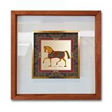 Tablo Center Ahşap Çerçeve Cam Altın Tablo 42x42 cm R-