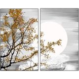 Tablo Dekor Ay Işığı Ikili Kanvas Tablo - 60 x 90