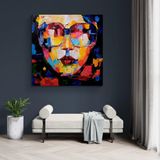 Tablo Life Femme Yağlı Boya Dokulu Tablo 100X100 Gümüş Çerçeveli