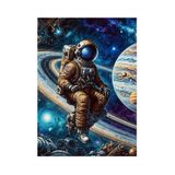 tablo mega Astronot Ve Satürn Hediyelik Ahşap Tablo, 50cm x 70cm