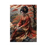 tablo mega Japon Kadın Hediyelik Ahşap Tablo, 50cm x 70cm