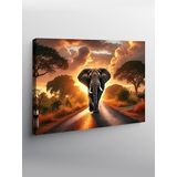 Tablo Mega Kanvas Tablo Afrika Güneşi Ve Fil YTCNVS503461, 70 x 100