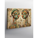Tablo Mega Kanvas Tablo Afrika Maskeleri Çizimi YTCNVS501830, 100 x 140