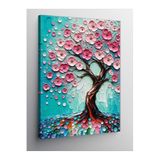 Tablo Mega Kanvas Tablo Ağaç Ve Pembe Çiçekler 70 X 100 Cnvsdkey-116831-70-100