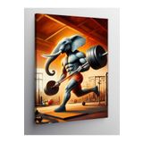 Tablo Mega Kanvas Tablo Ağırlık Kaldıran Fil 70 X 100 Cnvsdkey-123211-70-100