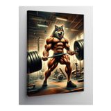 Tablo Mega Kanvas Tablo Ağırlık Kaldıran Kurt 70 X 100 Cnvsdkey-123530-70-100