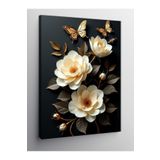 Tablo Mega Kanvas Tablo Altın Çiçek Ve Kelebek 100 X 140 Cnvsdkey-129751-100-140