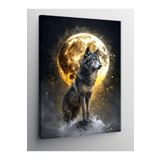 Tablo Mega Kanvas Tablo Asil Kurt Ve Altın Dolunay 100 X 140 Cnvsdkey-116001-100-140