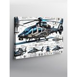 Tablo Mega Kanvas Tablo Askeri Helikopter Tasarımı YTCNVS501835, 70 x 100