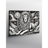 Tablo Mega Kanvas Tablo Astrolojik Aslan Burcu Çizimi YTCNVS505953, 100 x 140