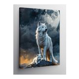 Tablo Mega Kanvas Tablo Ay Işığında Kurt 50 X 70 Cnvsdkey-130183-50-70