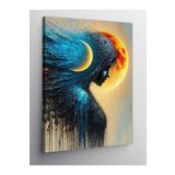 Tablo Mega Kanvas Tablo Ay Ve Melek Kadın 100 X 140 Cnvsdkey-130133-100-140