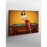 Tablo Mega Kanvas Tablo Bilardo Masası Kadını YTCNVS502338, 70 x 100