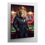 Tablo Mega Kanvas Tablo Bilardo Masasında Aslan 70 X 100 Cnvsdkey-123929-70-100