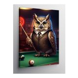 Tablo Mega Kanvas Tablo Bilardo Masasında Baykuş 70 X 100 Cnvsdkey-123389-70-100