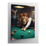 Tablo Mega Kanvas Tablo Bilardo Oynayan Aslan Ve Geyik 70 X 100 Cnvsdkey-128305-70-100