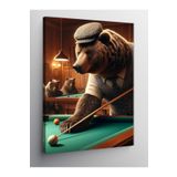 Tablo Mega Kanvas Tablo Bilardo Oynayan Ayı 70 X 100 Cnvsdkey-128300-70-100