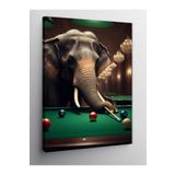Tablo Mega Kanvas Tablo Bilardo Oynayan Fil 100 X 140 Cnvsdkey-126750-100-140