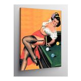Tablo Mega Kanvas Tablo Bilardo Oynayan Jartiyerli Kadın 50 X 70 Cnvsdkey-116276-50-70