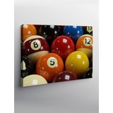 Tablo Mega Kanvas Tablo Bilardo Topları Renkli YTCNVS504542, 70 x 100