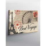 Tablo Mega Kanvas Tablo Bon Voyage Kartpostalı YTCNVS501673, 70 x 100