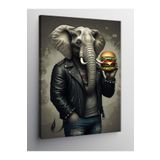 Tablo Mega Kanvas Tablo Burger Yiyen Fil 100 X 140 Cnvsdkey-126115-100-140