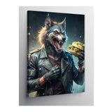 Tablo Mega Kanvas Tablo Burger Yiyen Kurt 100 X 140 Cnvsdkey-125922-100-140