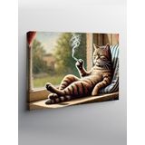 Tablo Mega Kanvas Tablo Camda Yatan Kedi YTCNVS501591, 50 x 70