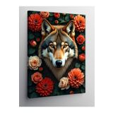 Tablo Mega Kanvas Tablo Çiçekler Ve Kurt 70 X 100 Cnvsdkey-129765-70-100