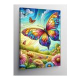 Tablo Mega Kanvas Tablo Çiçekli Renkli Kelebek 50 X 70 Cnvsdkey-128216-50-70