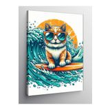 Tablo Mega Kanvas Tablo Dalgada Gözlük Takan Kedi 70 X 100 Cnvsdkey-128182-70-100