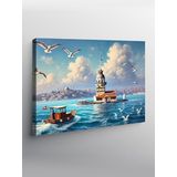 Tablo Mega Kanvas Tablo Deniz Ve Kız Kulesi YTCNVS500827, 50 x 70