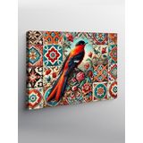 Tablo Mega Kanvas Tablo Desenli Seramik Kuş Çizimi YTCNVS506843, 100 x 140