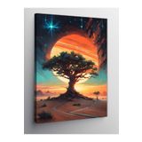 Tablo Mega Kanvas Tablo Dev Ağaç Ve Gün Batımı Manzarası 50 X 70 Cnvsdkey-116133-50-70
