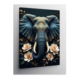 Tablo Mega Kanvas Tablo Fil Çiçekler Ile Portre 50 X 70 Cnvsdkey-123732-50-70