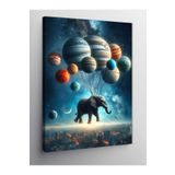 Tablo Mega Kanvas Tablo Gezegenlerin Yanında Yürüyen Fil 100 X 140 Cnvsdkey-128312-100-140