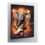 Tablo Mega Kanvas Tablo Gitar Çalan Fil 70 X 100 Cnvsdkey-129243-70-100