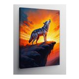 Tablo Mega Kanvas Tablo Gün Batımında Kurt 50 X 70 Cnvsdkey-129188-50-70