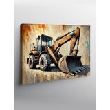 Tablo Mega Kanvas Tablo İş Makinesi Çizimi YTCNVS502871, 100 x 140